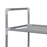 NNEVL Shoe Rack with 10 Shelves Metal and Non-woven Fabric Silver