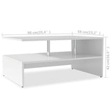 NNEVL Coffee Table Chipboard 90x59x42 cm White