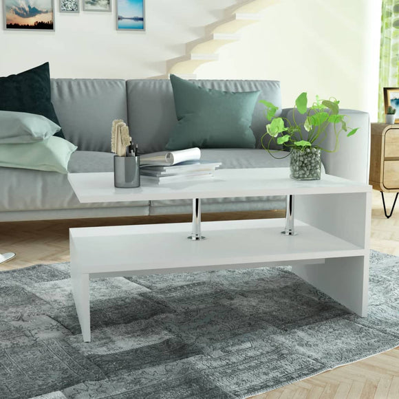 NNEVL Coffee Table Chipboard 90x59x42 cm White