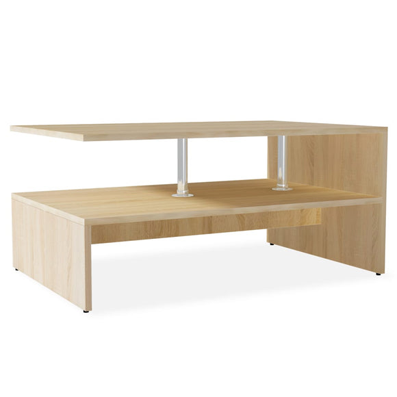 NNEVL Coffee Table Chipboard 90x59x42 cm Oak