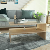NNEVL Coffee Table Chipboard 90x59x42 cm Oak