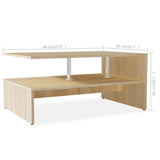 NNEVL Coffee Table Chipboard 90x59x42 cm Oak