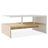 NNEVL Coffee Table Chipboard 90x59x42 cm Oak and White