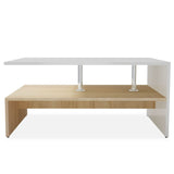 NNEVL Coffee Table Chipboard 90x59x42 cm Oak and White