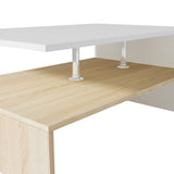 NNEVL Coffee Table Chipboard 90x59x42 cm Oak and White