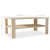 NNEVL Coffee Table Chipboard 100x59x42 cm Oak