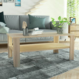 NNEVL Coffee Table Chipboard 100x59x42 cm Oak