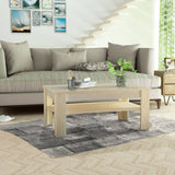 NNEVL Coffee Table Chipboard 110x65x48 cm Oak