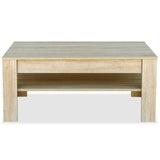 NNEVL Coffee Table Chipboard 110x65x48 cm Oak
