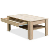 NNEVL Coffee Table Chipboard 110x65x48 cm Oak