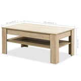 NNEVL Coffee Table Chipboard 110x65x48 cm Oak