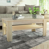 NNEVL Coffee Table Chipboard 110x65x48 cm Oak