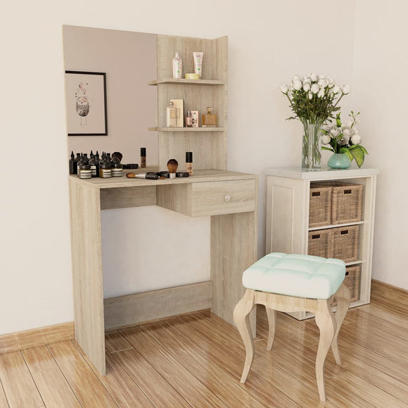 NNEVL Dressing Table Chipboard 75x40x141 cm Oak