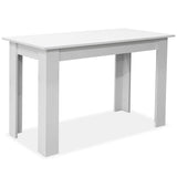 NNEVL Dining Table and Benches 3 Pieces Engineered Wood White