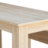 NNEVL Dining Table and Benches 3 Pieces Engineered Wood Oak