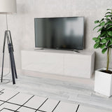 NNEVL TV Cabinet Engineered Wood 120x40x34 cm High Gloss White
