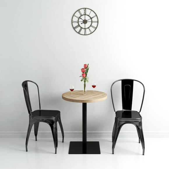 NNEVL Bistro Table MDF and Steel Round 60x75 cm Oak Colour