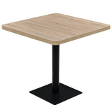 NNEVL Bistro Table MDF and Steel Square 80x80x75 cm Oak Colour