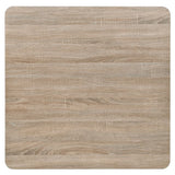 NNEVL Bistro Table MDF and Steel Square 80x80x75 cm Oak Colour