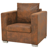 NNEVL Sofa Set 2 Pieces Artificial Suede Leather