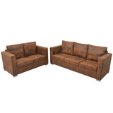 NNEVL Sofa Set 2 Pieces Artificial Suede Leather