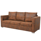 NNEVL Sofa Set 2 Pieces Artificial Suede Leather
