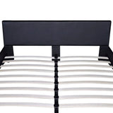 NNEVL Bed with Memory Foam Mattress Black Faux Leather King Size