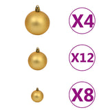 NNEVL 100 Piece Christmas Ball Set 3/4/6 cm Brown/Bronze/Gold