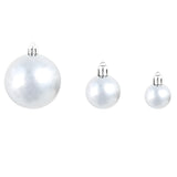 NNEVL 100 Piece Christmas Ball Set 3/4/6 cm White/Grey