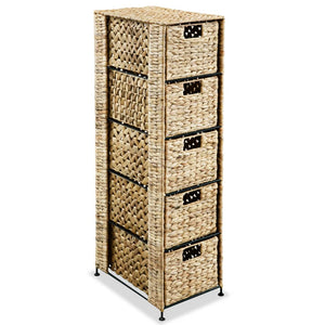 NNEVL Storage Unit with 5 Baskets 25.5x37x100 cm Water Hyacinth