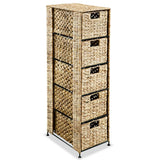 NNEVL Storage Unit with 5 Baskets 25.5x37x100 cm Water Hyacinth