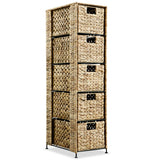 NNEVL Storage Unit with 5 Baskets 25.5x37x100 cm Water Hyacinth