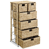 NNEVL Storage Unit with 6 Baskets 47x37x100 cm Water Hyacinth