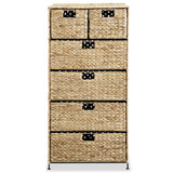 NNEVL Storage Unit with 6 Baskets 47x37x100 cm Water Hyacinth