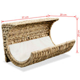 NNEVL Cat Bed with Cushion Water Hyacinth 37x20x20 cm
