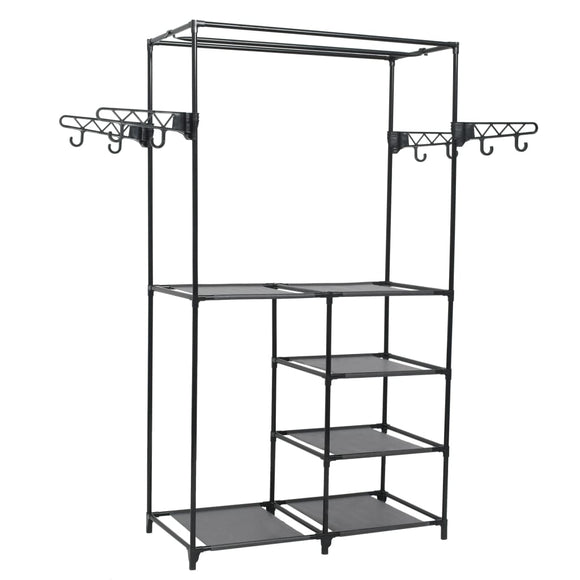 NNEVL Clothes Rack Steel and Non-woven Fabric 87x44x158 cm Black