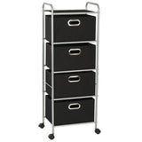 NNEVL Shelving Unit with 4 Storage Boxes Steel and Non-woven Fabric