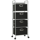 NNEVL Shelving Unit with 4 Storage Boxes Steel and Non-woven Fabric