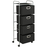 NNEVL Shelving Unit with 4 Storage Boxes Steel and Non-woven Fabric