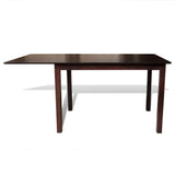 NNEVL Extending Dining Set 7 Pieces Brown