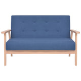 NNEVL Sofa Set 2 Pieces Fabric Blue