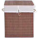 NNEVL Bamboo Laundry Bin Rectangular Brown