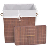 NNEVL Bamboo Laundry Bin Rectangular Brown