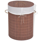 NNEVL Bamboo Laundry Bin Oval Brown
