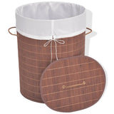 NNEVL Bamboo Laundry Bin Oval Brown