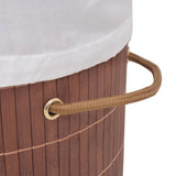 NNEVL Bamboo Laundry Bin Oval Brown