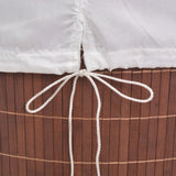 NNEVL Bamboo Laundry Bin Oval Brown