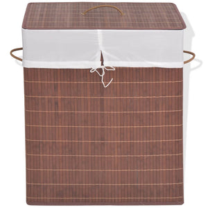 NNEVL Bamboo Laundry Bin Rectangular Brown