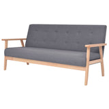 NNEVL Sofa Set 2 Pieces Fabric Dark Grey