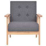 NNEVL Sofa Set 2 Pieces Fabric Dark Grey